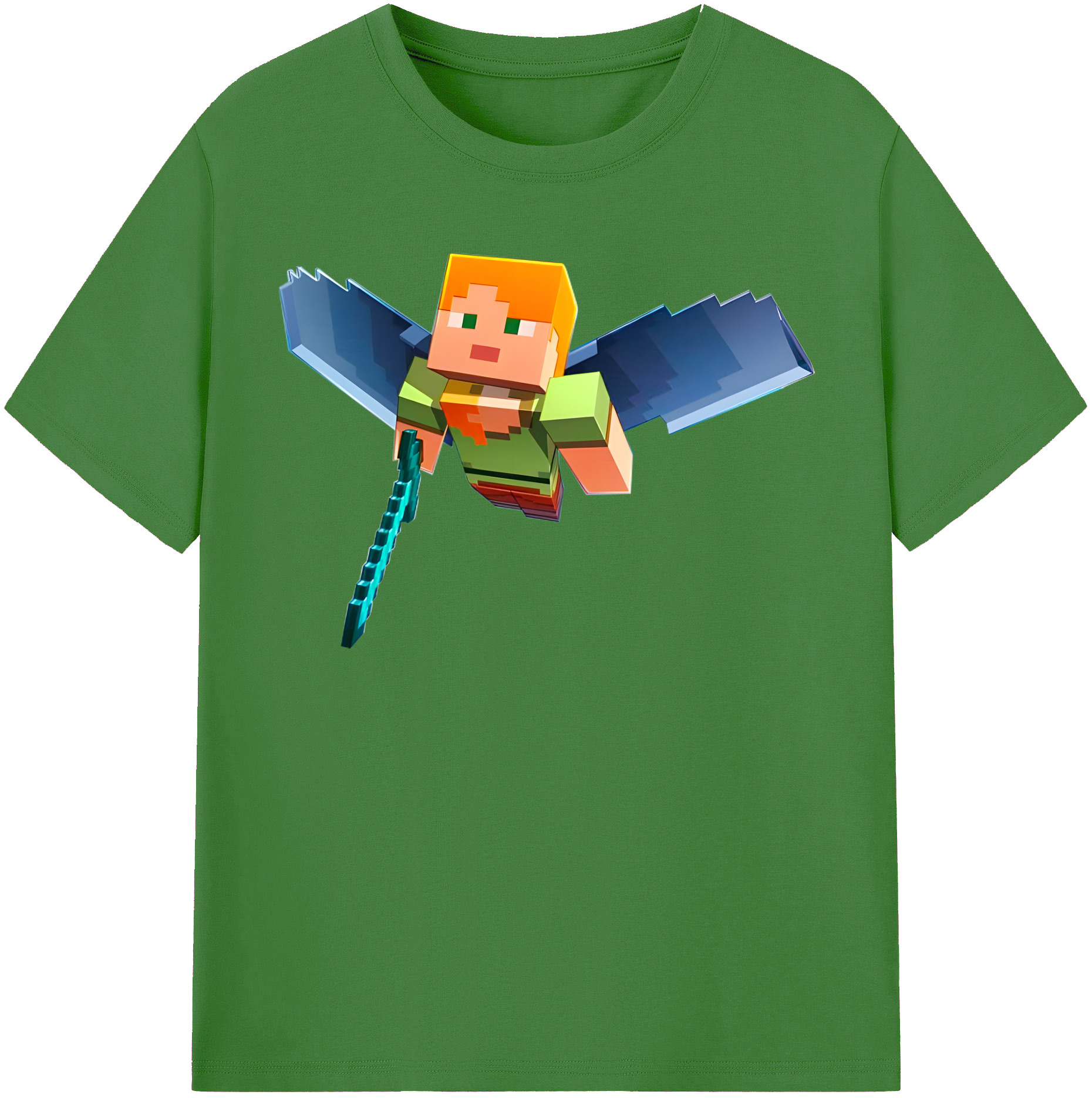 （画像用） マインクラフト ブロックの世界 Minecraft MC Block world レディースカジュアルプリントTシャツ（綿100％）